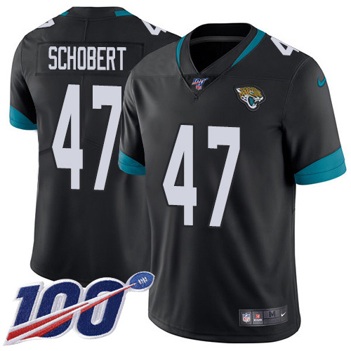 Men Nike Jacksonville Jaguars #47 Joe Schobert Black Team Color  Stitched NFL 100th Season Vapor Untouchable Limited Jersey